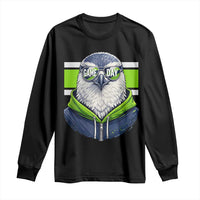 Cool Hawk Wearing Hoodie Graphic Long Sleeve Shirt Game Day Swagger