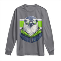 Cool Hawk Wearing Hoodie Graphic Long Sleeve Shirt Game Day Swagger
