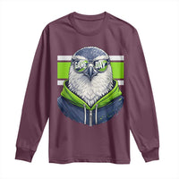 Cool Hawk Wearing Hoodie Graphic Long Sleeve Shirt Game Day Swagger