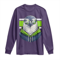 Cool Hawk Wearing Hoodie Graphic Long Sleeve Shirt Game Day Swagger