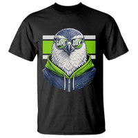 Cool Hawk Wearing Hoodie Graphic T Shirt Game Day Swagger