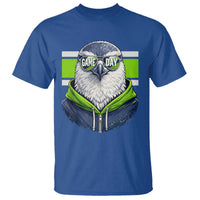 Cool Hawk Wearing Hoodie Graphic T Shirt Game Day Swagger
