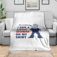 Funny Sailor Pun Throw Blanket I Have Little Seaman on My Shirt Retro Humor