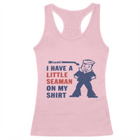 Funny Sailor Pun Racerback Tank Top I Have Little Seaman on My Shirt Retro Humor