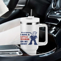 Funny Sailor Pun Tumbler With Handle I Have Little Seaman on My Shirt Retro Humor