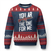 Funny Gun Lover Valentine Pun Ugly Christmas Sweater You AR the One for Me Tactical Romance