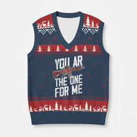 Funny Gun Lover Valentine Pun V-Neck Knit Sweater Vest You AR the One for Me Tactical Romance