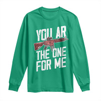 Funny Gun Lover Valentine Pun Long Sleeve Shirt You AR the One for Me Tactical Romance
