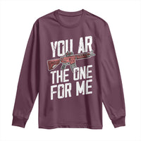 Funny Gun Lover Valentine Pun Long Sleeve Shirt You AR the One for Me Tactical Romance