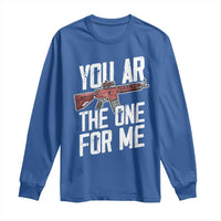 Funny Gun Lover Valentine Pun Long Sleeve Shirt You AR the One for Me Tactical Romance