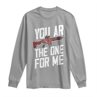 Funny Gun Lover Valentine Pun Long Sleeve Shirt You AR the One for Me Tactical Romance
