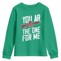 Funny Gun Lover Valentine Pun Youth Sweatshirt You AR the One for Me Tactical Romance