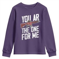 Funny Gun Lover Valentine Pun Youth Sweatshirt You AR the One for Me Tactical Romance