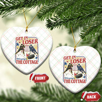 Get In Loser We’re Going To The Cottage Ceramic Ornament Hockey Romance LGBT Retro Summer Road Trip