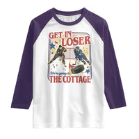 Get In Loser We’re Going To The Cottage Raglan Shirt Hockey Romance LGBT Retro Summer Road Trip