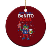 Funny Benito Bowl Puerto Rican Football Ceramic Ornament Coquí Frog Music Fan with Beer and Foam Finger