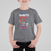 Funny Benito Bowl Puerto Rican Football T Shirt For Kid Coquí Frog Music Fan with Beer and Foam Finger