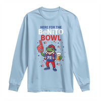 Funny Benito Bowl Puerto Rican Football Long Sleeve Shirt Coquí Frog Music Fan with Beer and Foam Finger