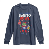 Funny Benito Bowl Puerto Rican Football Long Sleeve Shirt Coquí Frog Music Fan with Beer and Foam Finger