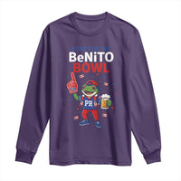 Funny Benito Bowl Puerto Rican Football Long Sleeve Shirt Coquí Frog Music Fan with Beer and Foam Finger