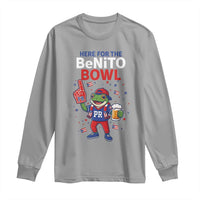 Funny Benito Bowl Puerto Rican Football Long Sleeve Shirt Coquí Frog Music Fan with Beer and Foam Finger