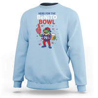 Funny Benito Bowl Puerto Rican Football Sweatshirt Coquí Frog Music Fan with Beer and Foam Finger