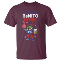 Funny Benito Bowl Puerto Rican Football T Shirt Coquí Frog Music Fan with Beer and Foam Finger