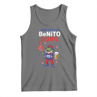 Funny Benito Bowl Puerto Rican Football Tank Top Coquí Frog Music Fan with Beer and Foam Finger