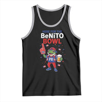Funny Benito Bowl Puerto Rican Football Tank Top Coquí Frog Music Fan with Beer and Foam Finger
