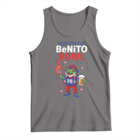 Funny Benito Bowl Puerto Rican Football Tank Top Coquí Frog Music Fan with Beer and Foam Finger