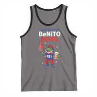 Funny Benito Bowl Puerto Rican Football Tank Top Coquí Frog Music Fan with Beer and Foam Finger