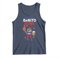 Funny Benito Bowl Puerto Rican Football Tank Top Coquí Frog Music Fan with Beer and Foam Finger