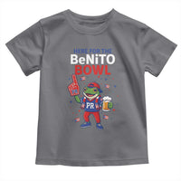 Funny Benito Bowl Puerto Rican Football Toddler T Shirt Coquí Frog Music Fan with Beer and Foam Finger