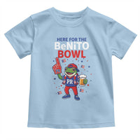 Funny Benito Bowl Puerto Rican Football Toddler T Shirt Coquí Frog Music Fan with Beer and Foam Finger