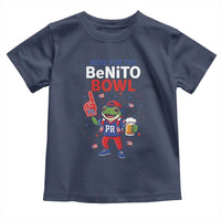 Funny Benito Bowl Puerto Rican Football Toddler T Shirt Coquí Frog Music Fan with Beer and Foam Finger