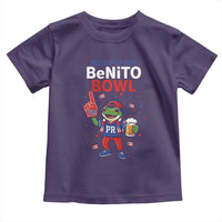 Funny Benito Bowl Puerto Rican Football Toddler T Shirt Coquí Frog Music Fan with Beer and Foam Finger