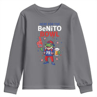 Funny Benito Bowl Puerto Rican Football Youth Sweatshirt Coquí Frog Music Fan with Beer and Foam Finger