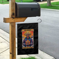 Funny San Benito Patron del Halftime Garden Flag Bowl 2026 Puerto Rican Football Music Fan