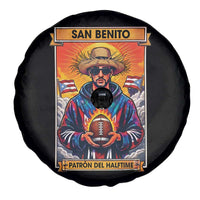 Funny San Benito Patron del Halftime Spare Tire Cover Bowl 2026 Puerto Rican Football Music Fan