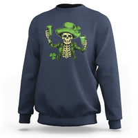 Funny St. Patricks Day Drinking Skeleton Sweatshirt for Beer Lover Alcoholic - Wonder Print Shop