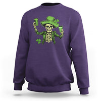 Funny St. Patricks Day Drinking Skeleton Sweatshirt for Beer Lover Alcoholic - Wonder Print Shop