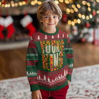 African Kente Ugly Christmas Sweater Young King for Boys Men - Wonder Print Shop