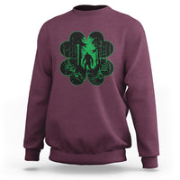 Funny St. Patricks Day Bigfoot Sweatshirt Sasquatch Shamrock Paddys Irish - Wonder Print Shop