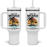 Gulf of Mexico Forever Since 1550 Tumbler With Handle Golfo De Mexico Para Siempre Retro Beach