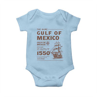 Gulf of Mexico Name Origin 1550 Baby Onesie Sailing Ship Retro Vintage