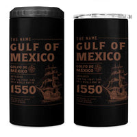 Gulf of Mexico Name Origin 1550 4 in 1 Can Cooler Tumbler Sailing Ship Retro Vintage