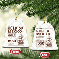 Gulf of Mexico Name Origin 1550 Ceramic Ornament Sailing Ship Retro Vintage - Wonder Print Shop