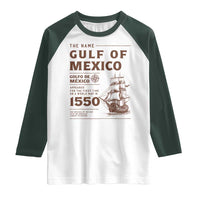 Gulf of Mexico Name Origin 1550 Raglan Shirt Sailing Ship Retro Vintage