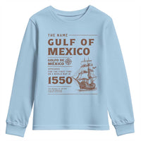 Gulf of Mexico Name Origin 1550 Youth Sweatshirt Sailing Ship Retro Vintage