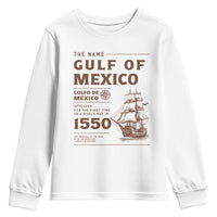 Gulf of Mexico Name Origin 1550 Youth Sweatshirt Sailing Ship Retro Vintage